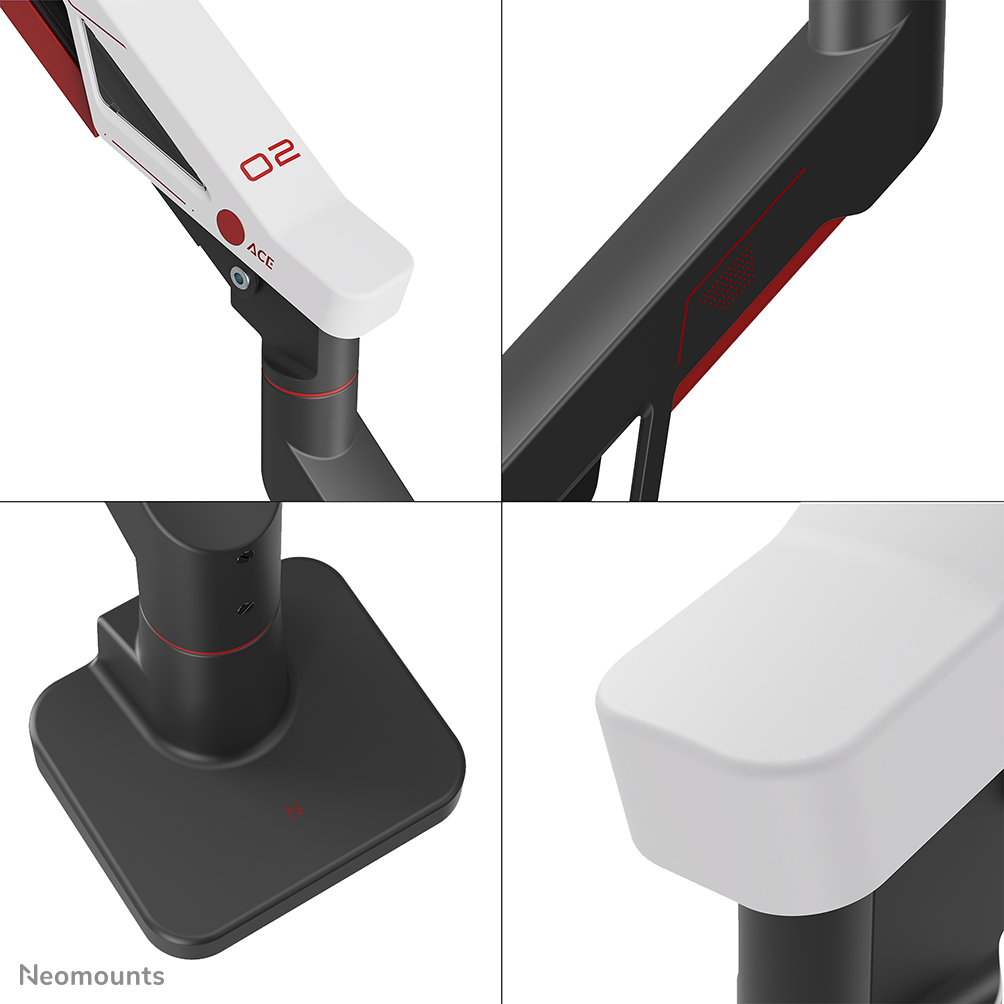 Neomounts DS70-256RD1 Support de écran à fixer gaming 24-57" - ressort à gaz - Topfix - arrêt à 180°